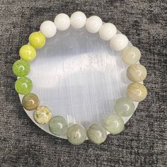 Handmade On Durable Stretch Cord. Will Fit Up To A 7.5 Wrist. Jade Peridot Agate Jasper. Gemstone Bracelets, Jade, Agate, Bracelet, Gemstones, Green, Women Shopping, White, Color