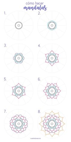 the instructions for how to draw an origami flower with colored pencils and markers