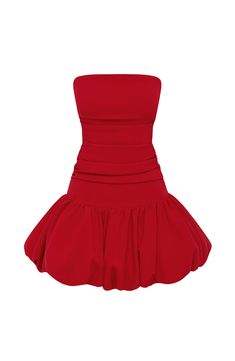 Let us upgrade your new season line up with this cute mini. Made in stretch crepe with a body-hugging fit, it feature a strapless neckline, dropped waist and flirty gathered puffball skirt. Style with strappy heels for your next dinner reservation.     Colour: Red.  Premium stretch crepe fabric.  Fully lined.  Strapless neckline.  Pleating to the body.  Dropped waist design.  Gathered puffball skirt.  Invisible zipper fastening.  Mini length.  Model is an XS and is wearing an XS.   Size: XS, S, Puffball Skirt, Dresses Flowy, Casual Sundress, Maxi Dress Sale, Strapless Neckline, Skirt Style, Birthday Dress, Stretch Crepe, Dresses By Length