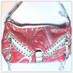 New Exquisite Canva Metallic Handbag Nwt - Extremely Unique. More Info Will Be Added Soon!!!! Measurements: Width: 16” Depth: 3” Height: 9” Strap Length: Strap 18” Daily Red Bag With Silver-tone Hardware, Daily Use Red Shoulder Bag With Silver-tone Hardware, Red Bag With Silver-tone Hardware For Daily Use, Red Satchel Shoulder Bag With Silver-tone Hardware, Red Tote Shoulder Bag With Silver-tone Hardware, Red Shoulder Bag With Silver-tone Hardware For Shopping, Metallic Handbags, Cute Bags, Shoulder Bags