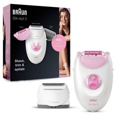 The Braun Silk-epil 3-270 epilator for women is ideal for beginners for long-lasting hair removal. Enjoy weeks of salon-smooth skin thanks to the 20-tweezer system that gently removes hairs by the root. This is not just an ordinary electric razor. The shaver and trimmer head gives you added options for sensitive areas and with the massage rollers stimulate the epilating area and make the experience less painful. The cord allows you to epilate with no charging breaks, all in one go. Box includes: Braun Epilator, Easy Hair Removal, At Home Hair Removal, Hair Removal Device, Easy Hair, Epilator, Massage Roller, Ingrown Hair, Smooth Skin