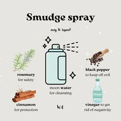 Smudge spray serves as an ideal option when burning herbs or incense isn't feasible or possible. Try to do it and tell us about your experience in the comments.✨ #pagan #witchcraftspell #witchything #witch Wicca Cleansing Spray, Herbs Properties Witchcraft, Witch Recipes Magic, Spray Spells, Witch Cleansing Spray, How To Cleanse Without Incense, Protection Spray Witchcraft, Witchcraft Spray, Cleansing Spray Witchcraft