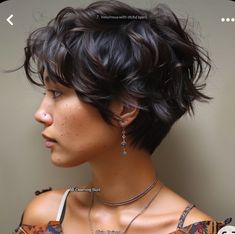 Shaggy Short Hair, Classic Hairstyles, Peinados Fáciles Para Cabello Corto, Short Pixie Haircuts, Cut My Hair, Short Curly Hair, 가을 패션