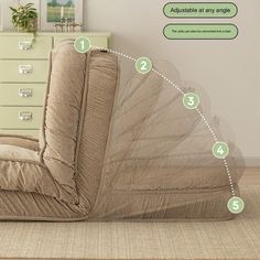 an image of a living room setting with instructions on how to set up the chair