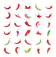 red and green chili peppers - food objects