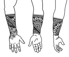 two hands with tattoos on their arms