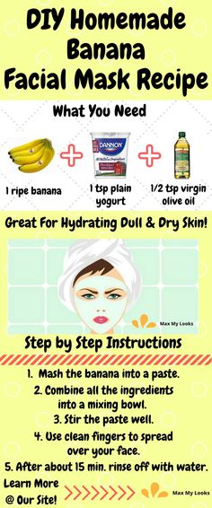 Try this DIY homemade banana face mask recipe. It's especially good for hydrating dry skin. #skin #facemask #natural #beauty Homemade Moisturizing Face Mask, Banana Facial, Anti Aging Skin Care Diy, Banana Face Mask, Asian Skin, Natural Skin Care Remedies