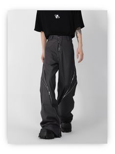 CulturE polyester cargo pants, two-pocket styling, two-button closure, belt loops, exposed zip-fly, zip expansion panel at outseams. Composition - Polyester Sizing: US/EU Regular Fit Model: 179cm/58kg 5'10/128lbs wearing size XL Urban Wide Leg Bottoms With Zipper Closure, Streetwear Pants With Zipper Closure, Full Length Pants With Zipper For Streetwear, Edgy Wide Leg Bottoms With Zip Fly, Edgy Wide Leg Pants With Zip Fly, Streetwear Full-length Cargo Pants With Zip Fly, Streetwear Cargo Pants With Zip Fly, Techwear Style Cargo Trousers With Zip Fly, Techwear Cargo Pants With Zip Fly