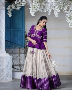 Lehenga Choli Pakistani, Silk Half Saree, Lehenga With Blouse, Lehenga Top, Indian Wedding Saree, South Indian Wedding Saree