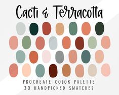 a poster with the words, sweet tooth procreate color palette 30 handpicked swatches