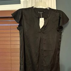 Black Short Sleeve Blouse Purchased From Amazon. Never Worn, Still Has Tags. Silly Material. Size Medium Solid Color Short Sleeve Blouse For Night Out, Solid Short Sleeve Blouse For Night Out, Short Sleeve Blouse For Night Out, Black Short Sleeve Blouse For Night Out, Short Sleeve Blouse, Black Shorts, Sleeve Blouse, Womens Tops, Size Medium