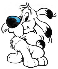 an image of a cartoon dog with blue eyes