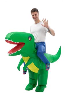 PRICES MAY VARY. High Quality Polyester - Waterproof and breathable,healthy and comfortable for your skin Funny Riding Dinosaur Costume - Suitable to participate in any event,You will be the focus in party and bring everyone happiness Easy to inflate and deflate - inflate with air pump,Self-inflates in seconds,it is collapsible when you take off ,you can put it in your bag to save space after party Package Include - 1 x trex costume, 1 x fan, 1 x battery case (batteries are not included, Power b Riding Dinosaur Costume, Blow Up Halloween Costumes, Adult Dinosaur Costume, Costume Dinosaure, Kids Dinosaur Costume, Inflatable Dinosaur Costume, Rex Costume, Inflatable Dinosaur, Dino Costume