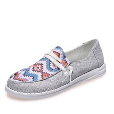 Color Geometric Style Women's Canvas Flat Loafers - Lightweight and Co Casual Gray Slip-on Sneakers For Summer, Comfortable Lace-up Casual Flats, Comfortable Casual Lace-up Flats, Casual Comfortable Lace-up Flats, Gray Slip-on Sneakers For Spring, Gray Casual Slip-on Sneakers For Spring, Casual Gray Slip-on Sneakers For Spring, Comfortable Casual White Flats, Casual Gray Walking Shoes With Flat Heel