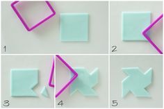 step by step instructions on how to make origami shapes with paper and scissors