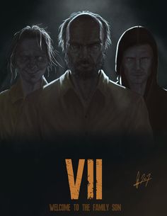 the walking dead movie poster with three people standing next to each other in front of a dark