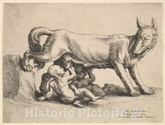 Art Print : Wenceslaus Hollar - Romulus and Remus : Vintage Wall Art Wenceslaus Hollar, Romulus And Remus, Roman Republic, London Artist, Work Images, She Wolf, New King, The Roman Empire