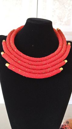 African Red Statement Necklace, African Beaded Layered Necklace, African Jewelry, Masai Necklace, Tribal Necklace, Gift For HerThis beaded layered necklace is superbly crafted which can be worn with any outfit at different occasions.Main color - Red.The necklace can be available in different colors.Wholesale available at a fair price,please contact me.For any clarification,please send me a convo or an e-mail.Thank you for visiting and happy shopping!!.. Masai Necklace, Witchy Ideas, African Beads Necklace, Cowrie Shell Necklace, Necklace African, Rainbow Fashion, Seashell Necklace, Beaded Collar, Shell Bracelet