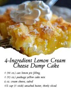 four ingredient lemon cream cheese dump cake