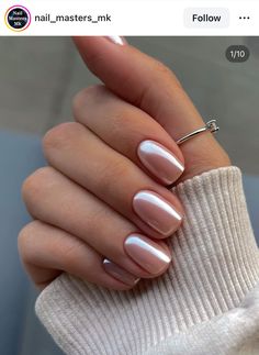 Subtle Nails, White Nail, Chic Nails, Short Acrylic Nails, Chrome Nails