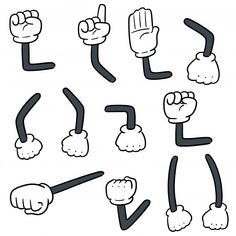 cartoon hand gestures and fingers stock photo - image 397984, character