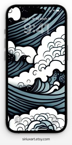 The Great Wave Splash Pattern Art iPhone Digital Wallpaper Download Sea Waves Aesthetic, Full Screen Background, Wave Splash, Iphone Wallpaper Ocean, Waves Aesthetic, Japanese Wallpaper Iphone, 4k Wallpaper Iphone, Lock Screen Backgrounds, Amoled Wallpapers