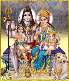 the hindu god and his family