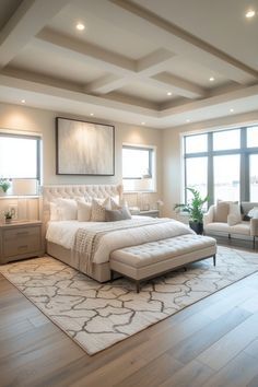 #homedecor, #interiordesign, #homedesign, #decor inspiration Bedroom Inspirations Master Shabby Chic, Calming Master Bedrooms, Master Bedrooms Large, Luxury Bedroom Design Master Suite, Luxurious Bedrooms Master, Room Ideas For Couples, Bedroom Couple, Bedroom Mansion, Master Bedrooms Decor Cozy