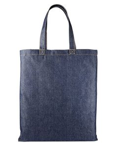 a large denim bag with handles and straps on the front, it has a zippered closure