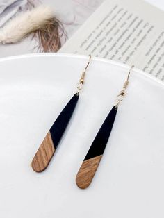 Gender:Women \nMaterial:Wood \nColor:Multicolor \nEarring Studs Materials:Stainless Steel \n Water Drop Earrings, Watches Women Fashion, Water Drop, Water Drops, Earrings For Women, Womens Watches, Women Fashion, Women's Earrings, Jewelry Watches