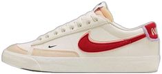 White Low-top Sneakers For Skating, Nike Casual Cream Skate Shoes, Casual White Sneakers For Skating, Cream Skate Shoes For Streetwear, Nike Blazer Low, Blazer Low, Round Toe Heels, Nike Blazer, Stylish Sneakers