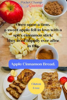 an apple cinnamon bread recipe on a plate