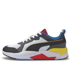 Puma X-Ray 'Black Red Yellow' 372602-03 (SNKR/Retro/Casual/Unisex/Wear-resistant) Modern Color Block Sneakers For Sports, Sporty Red Color Block Sneakers, Red Color Block Sporty Sneakers, Sporty Black Color Block Sneakers, Black Color Block Sporty Sneakers, Red Puma Sneakers For Sports, Puma X Ray, Fashion Performance, X Ray