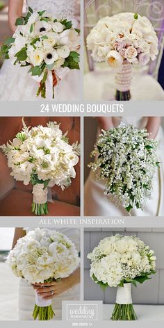 wedding bouquets all white inspiration