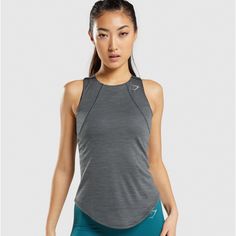 [Sold Out] Xs Grey Tank Top, Never Worn! Running Outfits, Best Gym Workout, Gym Shark, Grey Tank Top, Gray Tank, Lightweight Tops, Running Clothes, Black Charcoal, Womens Tank