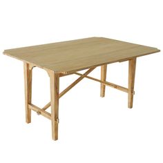 a wooden table on a white background