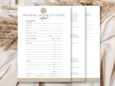 "Professional detailed Bridal Hair Contract form. This freelance makeup artist contract template for you to customize for your clients in your business. This bridal hair contract has the text already written for you but it is also easily edited in CANVA to  that you can customize to your own business. It is completely customizable. Text, font, and colors are all fully editable to give you complete control of your branding and create a cohesive look for your business. This is an Instant digital download ✨CANVA✨ You can fully customize it in CANVA! Design your pages easily, uncomplicated, and quickly. Canva is an ALL-IN-ONE-DESIGN-TOOL check it out here: Canva.com Not sure how to use Canva? I have included my own PDF editing template to help guide you. DETAILS: * 1 PDF File (ENG) with CANVA- Bridal Hair Contract Template, Makeup Artist Contract, Cosmetology License, Freelance Makeup Artist, Professional Hairstylist, Sign Dates, Template Wedding, Wedding Bridal Party, Salon Services