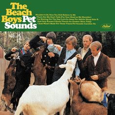 the beach boys pet sounds album cover with goats and men in brown jackets standing around