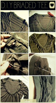 the instructions for how to sew a t - shirt with ruffles on it