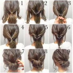 Messy Updo Tutorial, Office Hairstyles, Curly Crochet Hair Styles, Cute Quick Hairstyles, Simple Wedding Hairstyles, Fishtail Braid, Low Bun