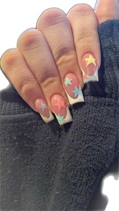 Easy Cute Acrylic Nails, Call Me If U Get Lost Nails, Nail Inspo Tyler The Creator, Tyler The Creator Nails Short, 7th Grade Nail Ideas, Frank Ocean Inspired Nails, Nail Inspo For Teens, Rap Concert Nails Ideas, Streetwear Nails Designs