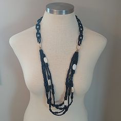 Multi-Strand Beaded Black And White Necklaces, Chicos Jewelry, White Necklace, Multi Strand, Long Necklace, Womens Jewelry Necklace, Jewelry Necklaces, Women Jewelry, Necklaces