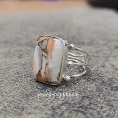 Oyster Copper Turquoise Rectangle Shape Gemstone Silver Ring 925 Sterling Solid Silver Ring Handmade Wedding Jewelry for Women Gift Idea - Etsy Handmade Wedding Jewellery, Pink Opal Ring, Sterling Silver Rings Bands, Copper Turquoise, Silver Band Ring, Silver Rings Handmade, Pink Opal, Sterling Silver Bands, Handmade Wedding