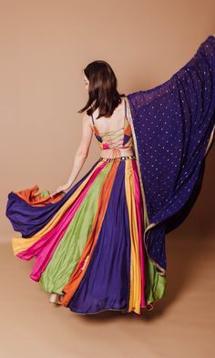 chaniya choli Multicolor Lehenga, Multi Color Lehenga, Chaniya Choli Designs, Choli Blouse, Lehenga Designs Simple, Blue Lehenga