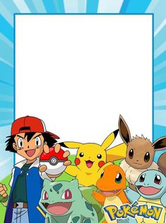 an image of pokemon birthday card with pikachu and friends