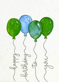 three balloons with the words happy birthday written on them