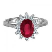 Lady Diana Oval Ruby & Diamond Ring 14k White Gold (1.50 ctw) Halo Jewelry, Ruby Diamond Ring, Natural Ruby Ring, Ruby And Diamond Ring, Diamond Bling, Princess Kate Middleton, Ruby Diamond Rings, Emerald Diamond Ring, Lady Diana