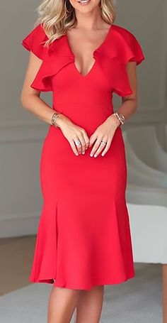 Party Dress Red, Red Cocktail, Little Red Dress, Red Cocktail Dress, Formal Party Dress, Gown Prom, Dress Gown, Bride Dresses, Formal Party