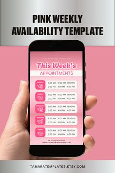 this week's appointment is available on pink templates by tamra templates