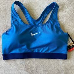 Nwt- Two Tone Blue Sports Bra. Casual Sleeveless Blue Sports Bra, Blue Sleeveless Activewear For Sports Events, Blue Moisture-wicking Activewear For Sports Events, Blue Sleeveless Moisture-wicking Sports Bra, Functional Fitted Blue Sports Bra, Fitted Functional Blue Sports Bra, Functional Blue Moisture-wicking Sports Bra, Moisture-wicking Blue Activewear For Light Sports, Blue Moisture-wicking Activewear For Light Sports